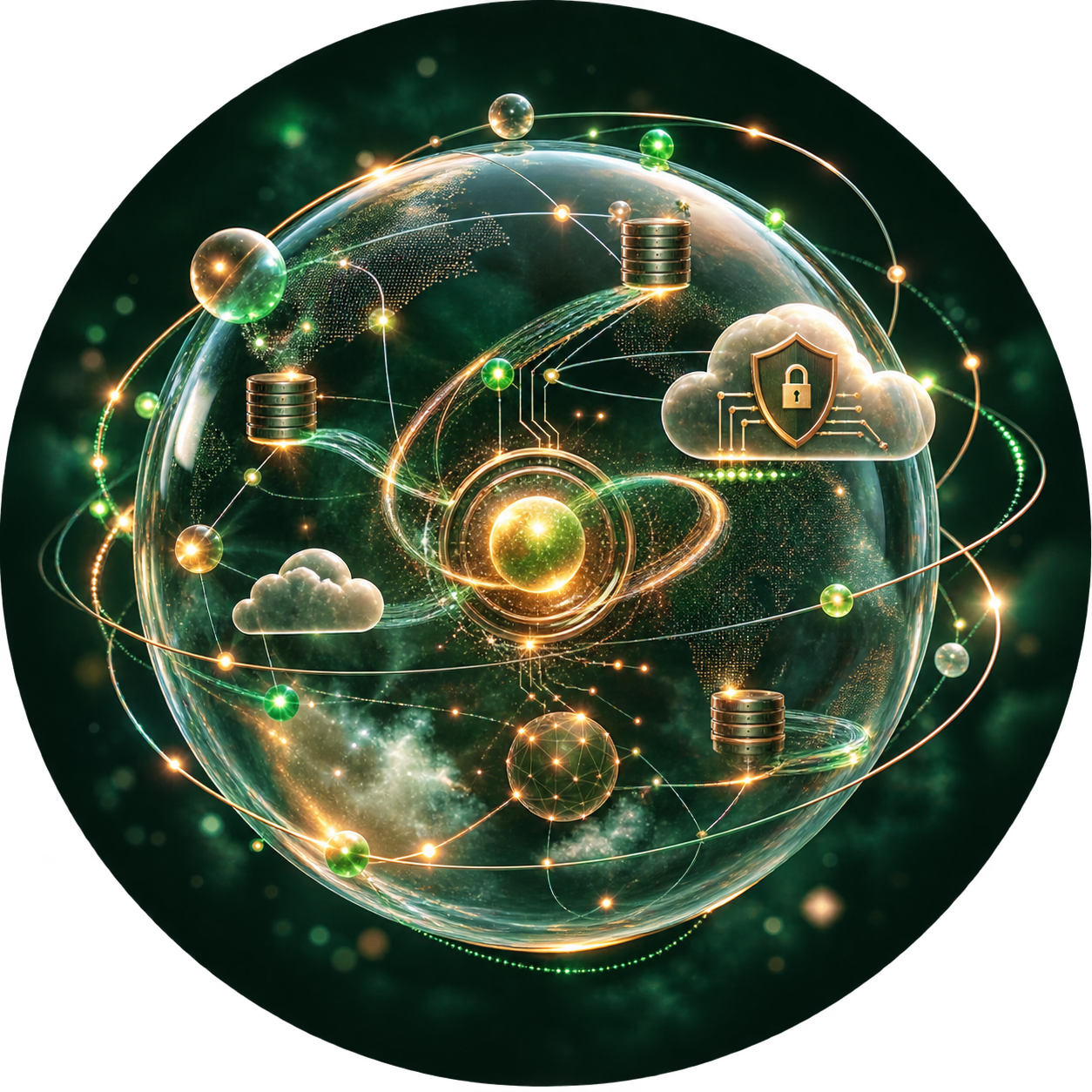 Abstract connected cloud, security and data network